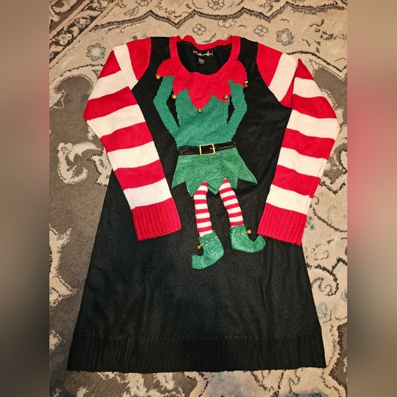 United States Sweaters Ugly Christmas Sweater Dress Gaudy Party Size Medium - Picture 1 of 4